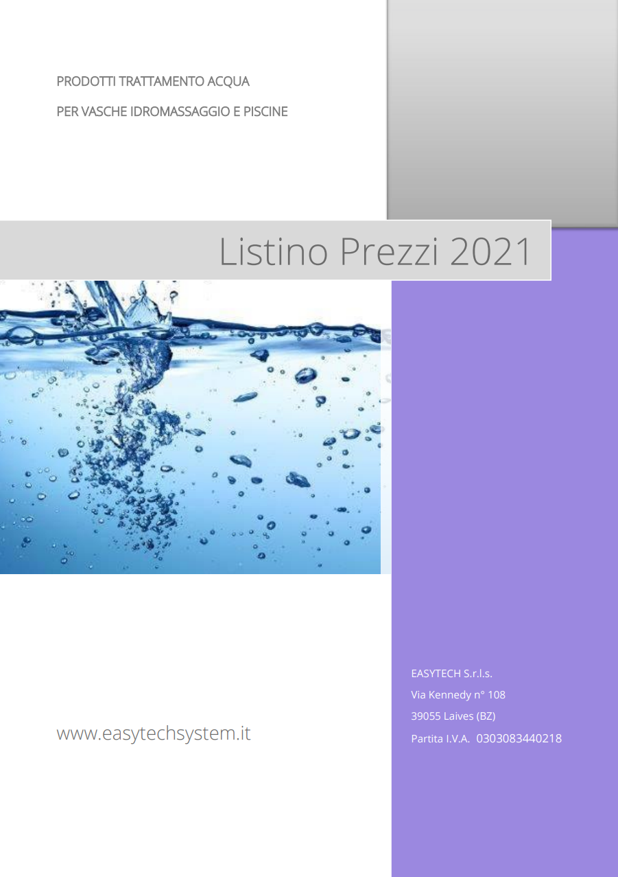 PP listino prodotti piscina